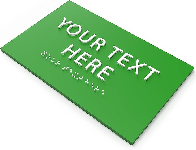 ADA CENTRAL SIGNS - 6" X4" Personalized Custom Sign- Tactile Graphics Grade 2 Braille Text | ADA Compliant Wall Mount Plastic Signs For Schools, Offices, Businesses, Apartments & Restaurants