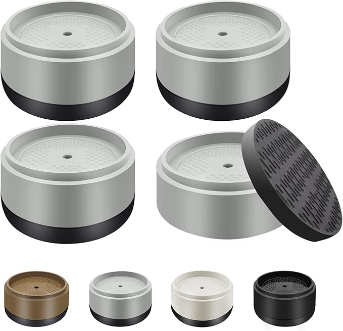Furniture Risers Bed Risers Heavy Duty 1 inch, 2 inch, 3 inch, 4 inch Round Adjustable Bed Lifts Riser for Desk Legs Table Couch Sofa Chair Refrigerator Washing Machine (1 Inch, Gray, 4 Pack )