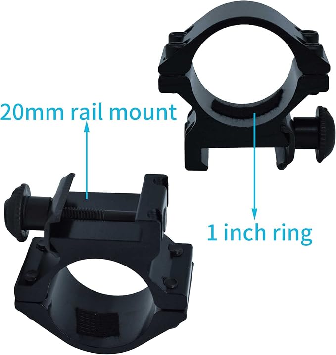 2 Pack Flashlight and Laser Sight Mount with Barrel Adapter,Detachable 1 Inch Scope Ring and Picatinny Rail Mount Combo