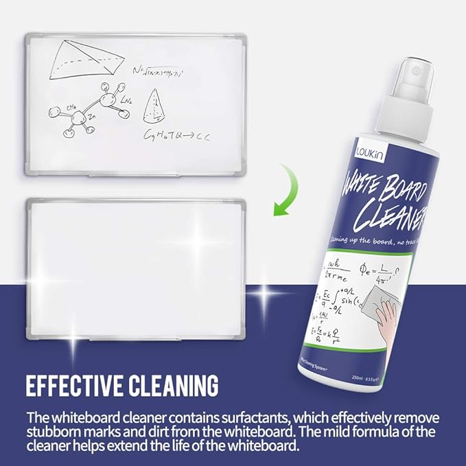 loukin Magnetic Dry Erase Eraser, Whiteboard Eraser, Glass Board Remover, 3.4 fl oz Whiteboard Cleaner Included, for Classroom, Home and Office Use (Pink)