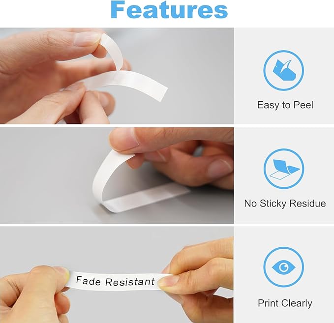 P Puty 12mm 0.47 Laminated White Tape Compatible with Brother Label Maker Tape Replacement for Brother P-Touch Label Tape TZE-231 12mm 0.47 Laminated White for PT-D210 D220 1280 H110 1280 D400, 5-Pack