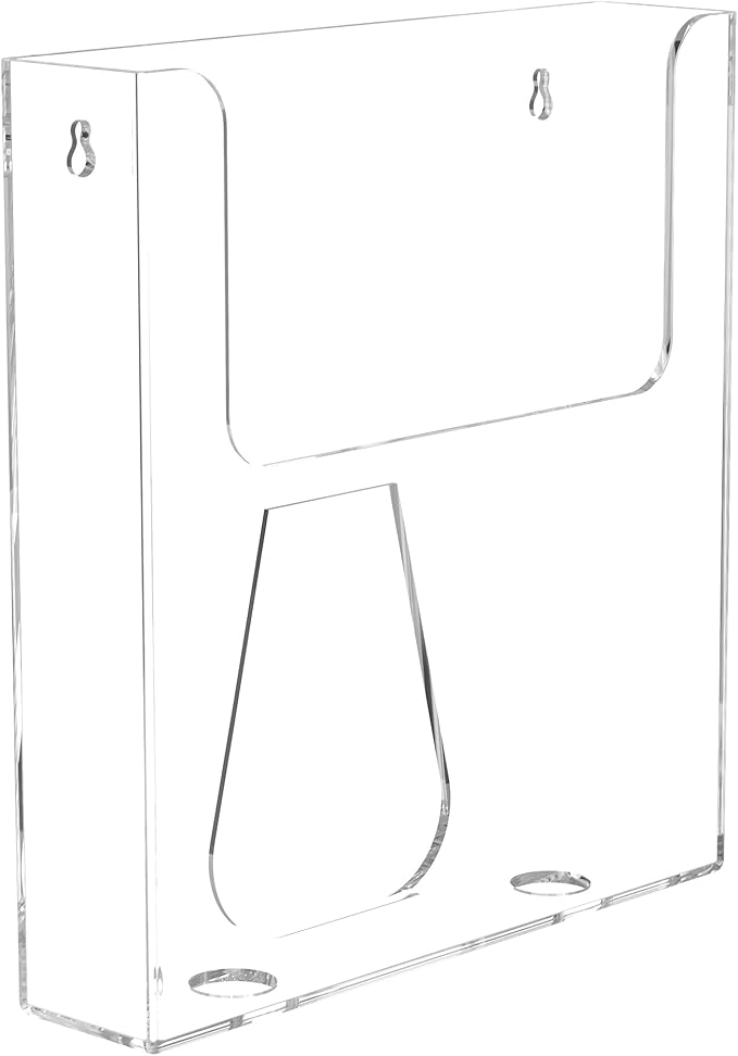 Top Notch Displays Acrylic Brochure Holder for Wall Mounting, Clear Display for 8.5" x 11" Flyers, Literature Holder for Magazines, Pamphlets, Menus, Includes Screws & Plastic Anchors – Pack of 4