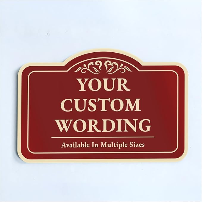 Custom Decorative Outdoor Metal Sign - Personalized Aluminum - Driveway Sign, Waterproof, Made in USA - Design 1 Red Brick 36x24 In