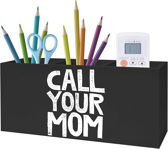 Exqcom Funny Call Your Mom Pen Pencil Holder for Classroom Dorm, Gifts for College Students Boys Girls, Classroom Desk Accessories, Back to School Supplies