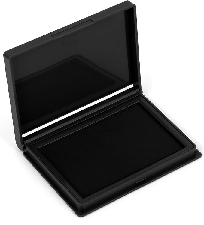 Black Stamp Pad, 4 x 2.5 Inch Premium Quality Ink Pad for Stamps, All-Purpose Felt Pad for Office and Crafting, Works with Rubber and Clear Stamps