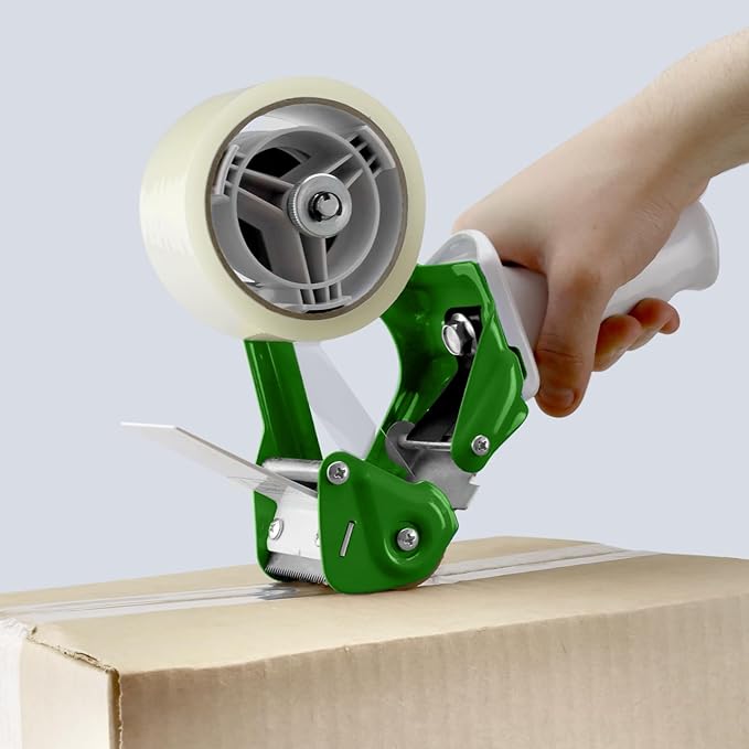 TAPEWELL Heavy Duty Metal Frame 2 Inch Wide Packing Tape Dispenser Gun with Special Ergonomic Handle, 3" Core, Premium Tempered Steel Blade