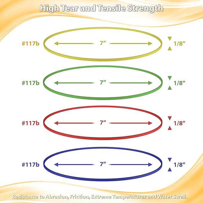 Bilinny Large Heavy Duty Rubber Bands - 7x1/8", 1 Lb. (Approx. 240) Assorted Colored Rubber Bands, Made in USA