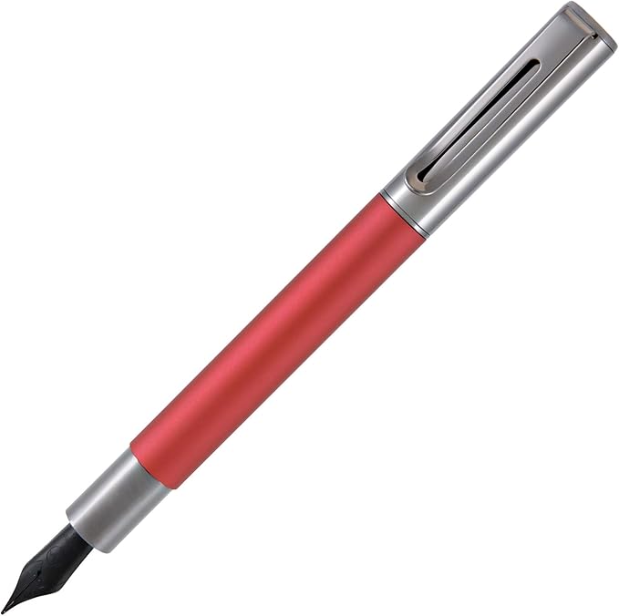 Monteverde USA Ritma Fountain Pen in Red – Fine Nib, Smooth JoWo Stainless Steel, Refillable Ink Cartridge/Converter – Perfect for Everyday Writing & Journaling