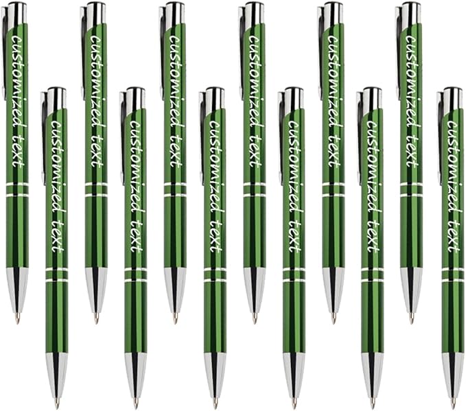 Yucold Customized ballpoint pens in bulk, personalized ballpoint pens with free engraving, for use in companies, enterprises, graduation anniversaries (Green,260)
