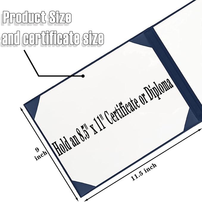Happy Secret Diploma Cover 8.5"x 11" Diploma Holder Graduation Certificate Holders Certificate Covers Smooth Leather （Forest Green)