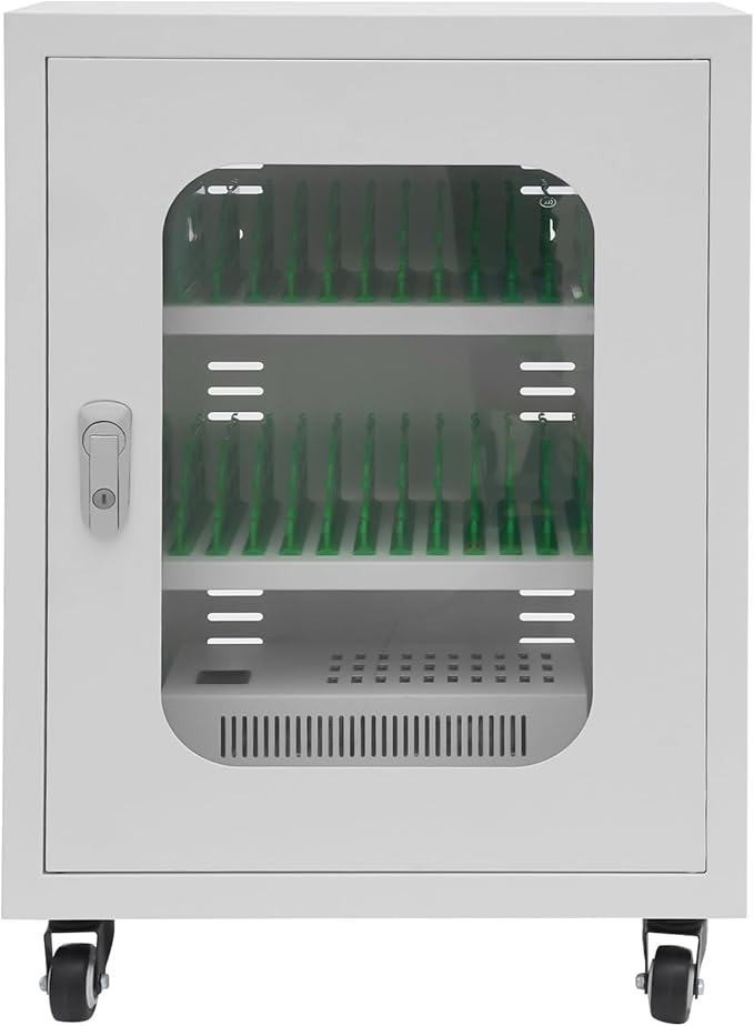 Rechargeable Mobile Phone Charging Cabinet,30 Slots Cell Phones Charging Station Portable Cellphone Charging Cart with Combination Lock, for Students and Employees, Tourists (30-Slots)