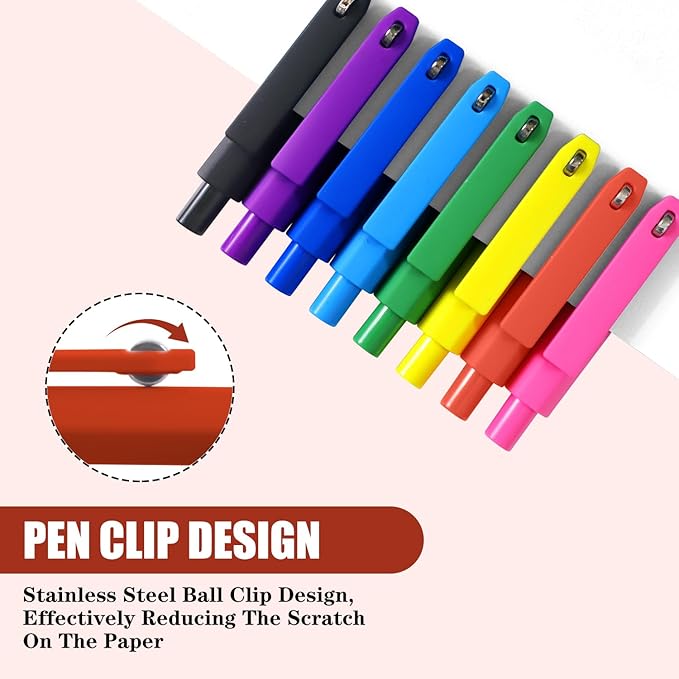 Piochoo Pens, 0.5mm Black Ink Gel Pens, Quick Dry No Smudge, Smooth Writing Comfortable Grip Pen for Journaling and Note Taking, Cute Aesthetic Best Gifts for Women Nurses Teachers