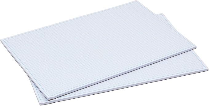 Bright Creations 2 Pack Engineering Graph Paper Pads, 11x17 Quadrille Grid Paper for Drafting, Engineering, Blueprint Drawing, Architect Designers (4 Squares Per Inch, 50 Sheets Each Pad)