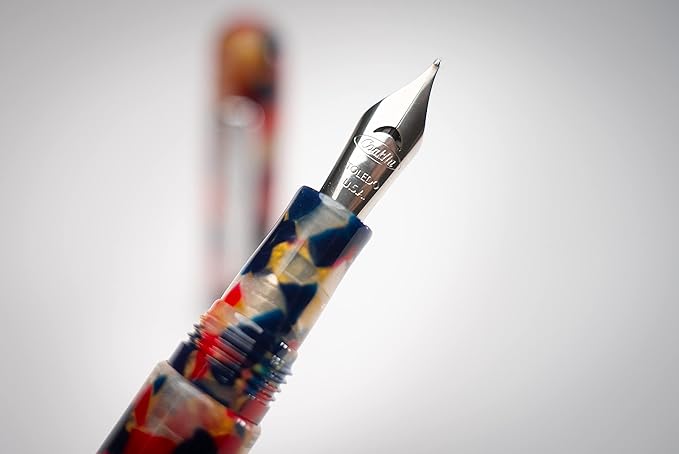 Conklin All American Fountain Pen in Old Glory – Broad Nib, Patriotic Red, White & Blue Design – Ideal Gift for Professionals & Pen Enthusiasts