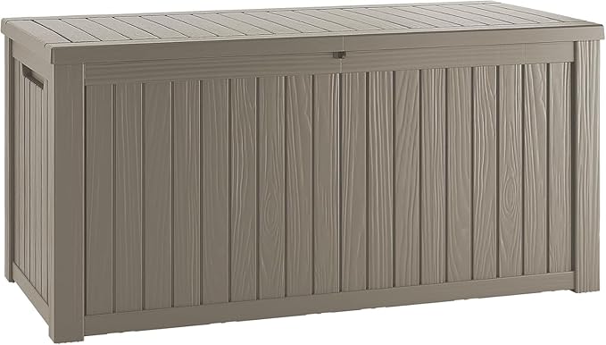 PATIOEASY 200GAL Deck Box -Grey，Waterproof Outdoor Storage Binfor Patio Furniture，Garden Patio Furniture， Outdoor
