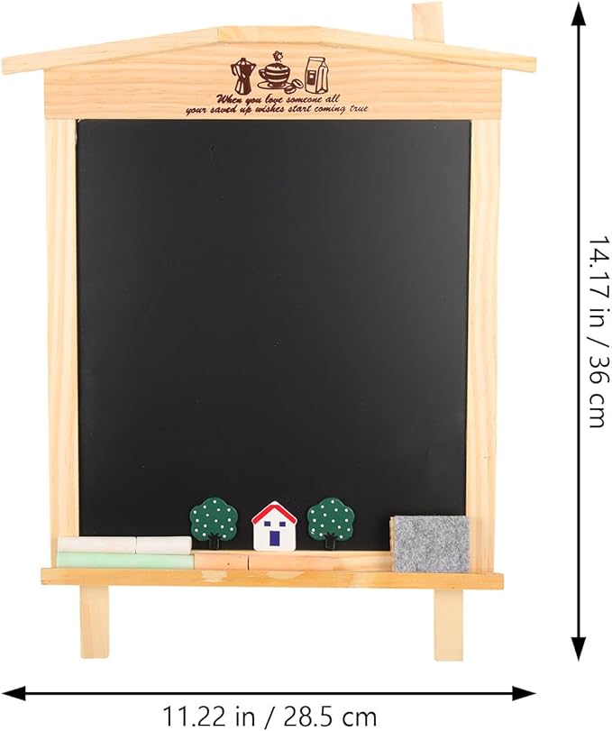 ADOCARN Wooden Tabletop Chalkboard Small Blackboard Reusable Desktop Message Board for Coffee Shop and Playroom