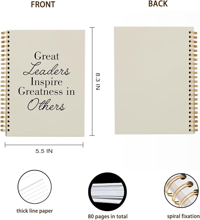 OXW Beige Notebooks for Work, Employee Appreciation Gifts, Leadership Gifts Notebook Journal for Writing Meeting Office, Thank You Gifts for Women Men Leader Mentor Boss Manager, 5.5"x8.3"