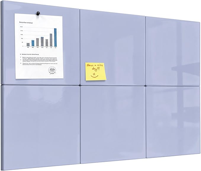 Comix Magnetic Dry Erase Board, 6 Pack, 11.8 x 11.8 Inches, Modular Whiteboard for Fridge, Office and Home, Small White Board Dry Erase Set for Kids, Students, Kitchen Organizer and Planner, Purple