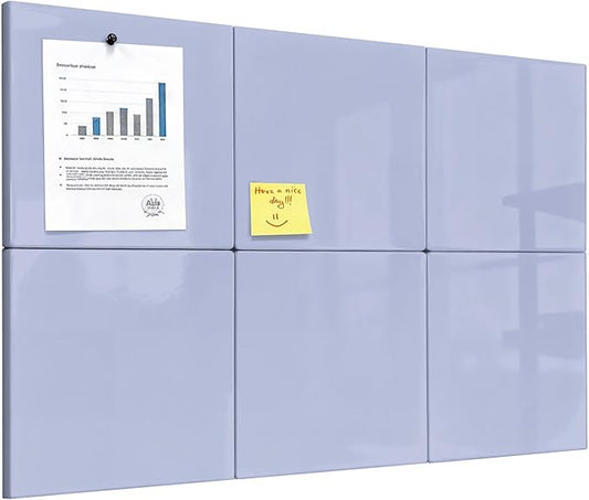 Comix Magnetic Dry Erase Board, 6 Pack, 11.8 x 11.8 Inches, Modular Whiteboard for Fridge, Office and Home, Small White Board Dry Erase Set for Kids, Students, Kitchen Organizer and Planner, Purple
