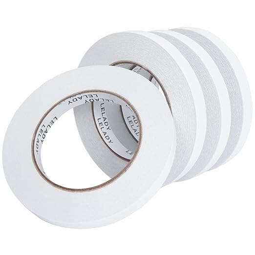 LELADY Double Sided Tape 1/2 Inch x 40 Yards- 4 Rolls Double-Sided Adhesive Sticky Tape, High Adhesive Double-Sided Tape, for Arts, Crafts, Office School Stationery Supplies