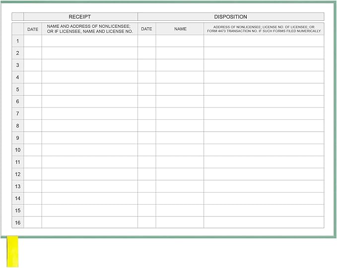 Firearms Acquisition and Disposition Record Book – Firearm Log Book, A&D Gun Log Book/ATF Gun Log Book/Record Book - 100 Pages, 10" x 7", Green