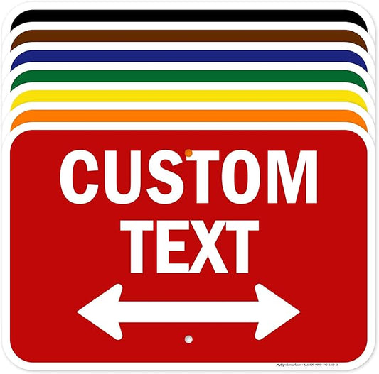 Custom Arrow,Custom Directional Sign, Two way Arrow,12x18 Inches, Rust Free .063 Aluminum, Fade Resistant, Made in USA by My Sign Center