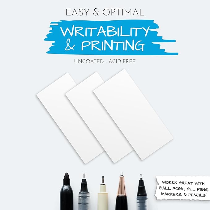Home Advantage 4x9 Index Rack Business Marketing Note Cards Blank White