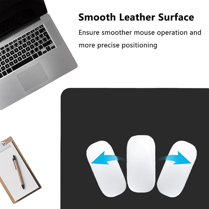 PU Leather Desk Pad Protector Gaming Mouse Pad Non Slip Desk Mat for Keyboard and Mouse Waterproof Desk Writing Pad for Office and Home Desk Accessories(Black, 31.5 * 15.7)