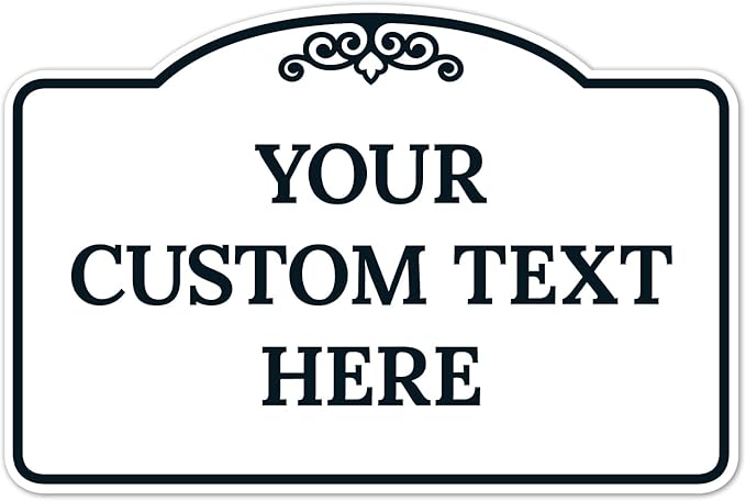Custom Decorative Sign, Personalized Metal Sign for Driveway, Home, Airbnb, Door Plaque,White Background Black Border 12x18 Inches, ACM, Fade Resistant, Made in USA by Sigo Signs