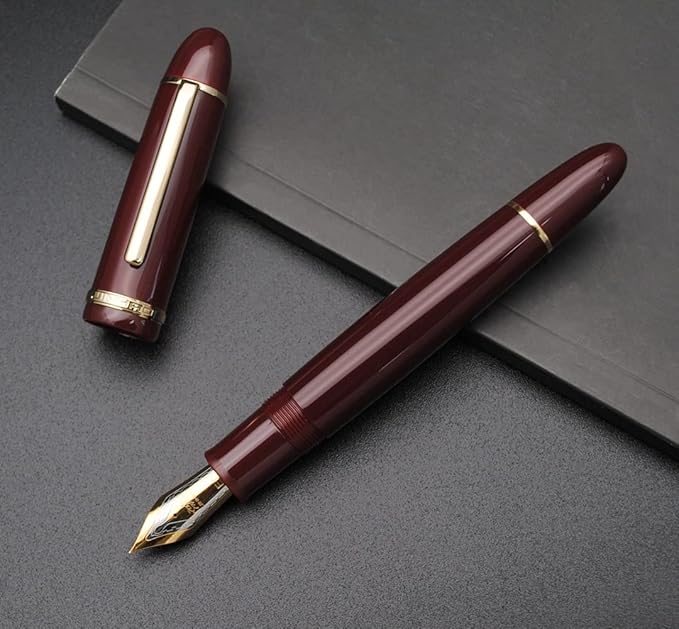 JINHAO X159 Fountain Pen (EF Nib 0.38mm, Wine Red with Gold Clip)