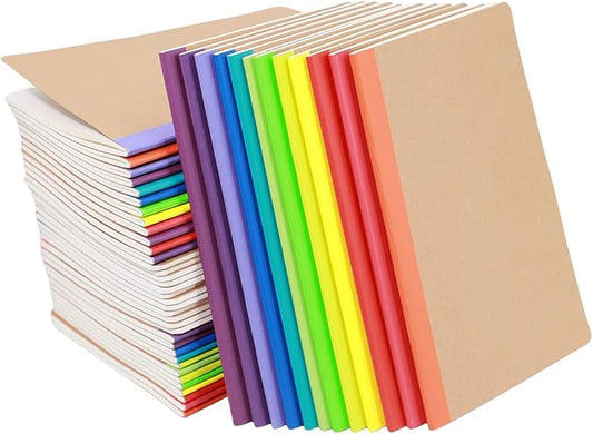 48 Pack Kraft Notebooks, Journals in Bulk for Writing, Blank Paper Sketchbooks, 60 Pages Notebook, 8.3x5.5 Inch, A5 Size, Travel Journal Set, for Gifts, Students and Office Supplies