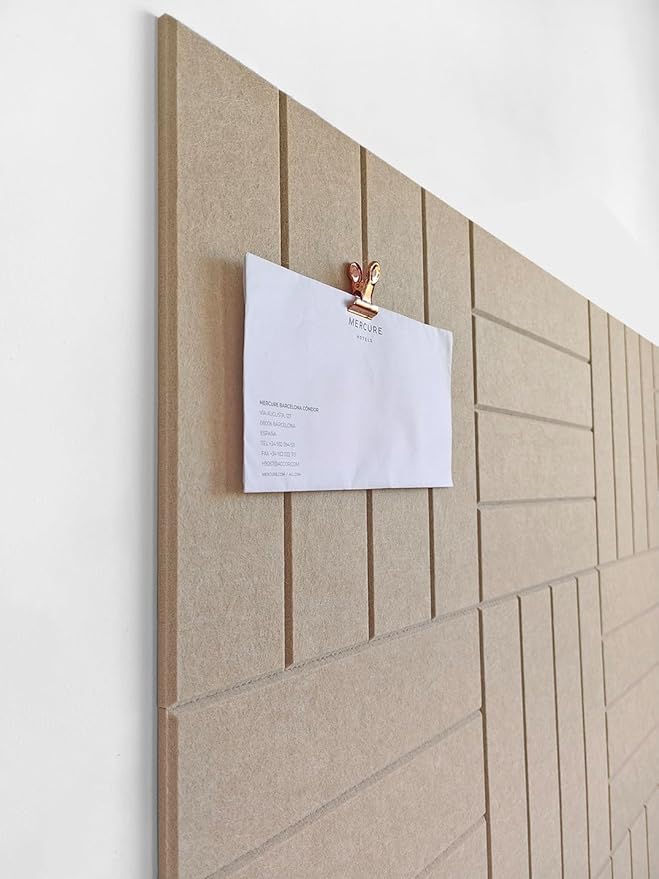 DECORITA Felt Bulletin Board Tiles | Modern Cork Board Alternative | Large Cork Boards for Walls | Aesthetic Felt Wall Panels for Office & Home Decor | Pinboard & Photo Board (12-Pack) | Camel