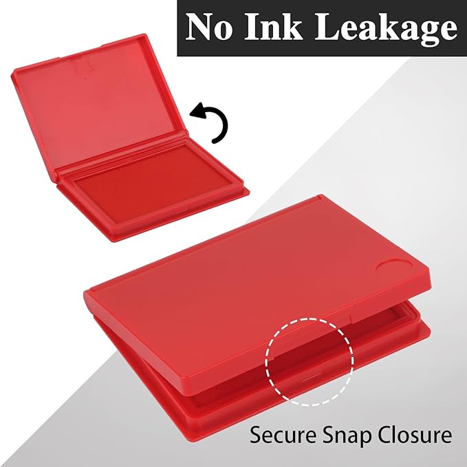 Red Stamp Pad, 4 x 2.5 Inch Premium Quality Ink Pad for Stamps, All-Purpose Felt Pad for Office and Crafting, Works with Rubber and Clear Stamps