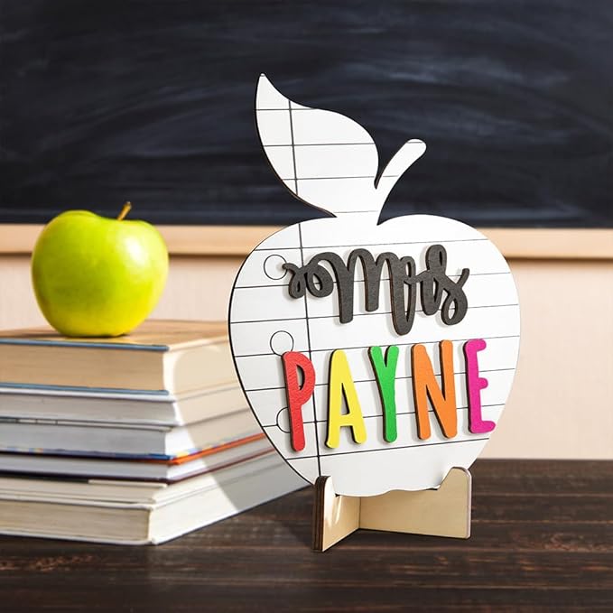 Custom Teacher Name Plate for Desk Classroom Wooden Personalized Office Name Plates for Desks Back to School Appreciation Graduation Gifts for Teacher