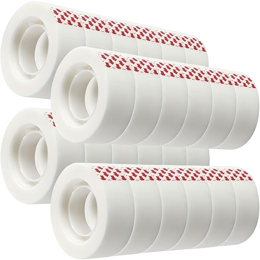 PCKPGON 24 Rolls Invisible Tape Refill, Matte-Finish Translucent Tape Refills for Dispenser, 3/4 x 1000 Inches, Engineered for Repairing Correction and Labeling