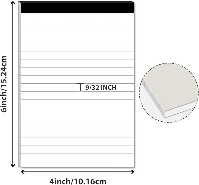 Nichela Notepad for Daily Planning and Organization of Work – 4 x 6-inches Lined Paper – Thick Bright White Paper – 30 Pages – Note Pads Ruled Pages – Pack of 8