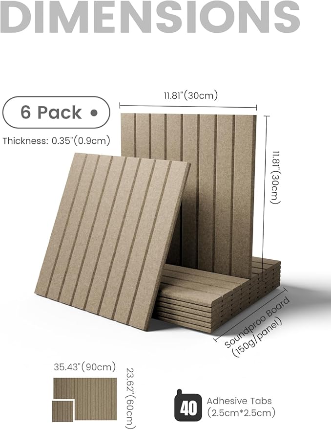 Large Felt Bulletin Board 36"x24" Cork Board Alternative - 6 Pack with 40 Safe Removable Adhesive Tabs, Cork Boards for Walls Cork Board for Home Office Classroom Pin Board-Earth Brown