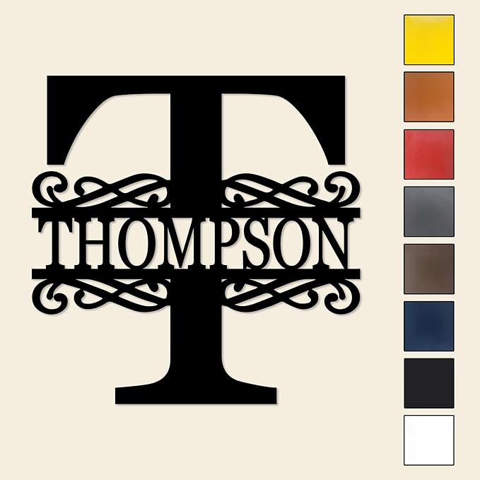 Custom Metal Signs | Personalized Monogram Name Sign | Outdoor Wall Art for Family Name | Custom Name Metal Sign, Last Name, Anniversary, Wedding Gifts for Women, Wife, Parents, couple (Design 2)