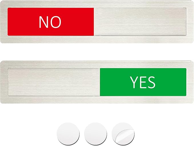 Yes/No Slider Sign,Slider Indicator Tells Whether Yes or No, Indicator for Mailboxes, Offices, Homes-7'' x 1.5'' - Stainless Steel,Silver
