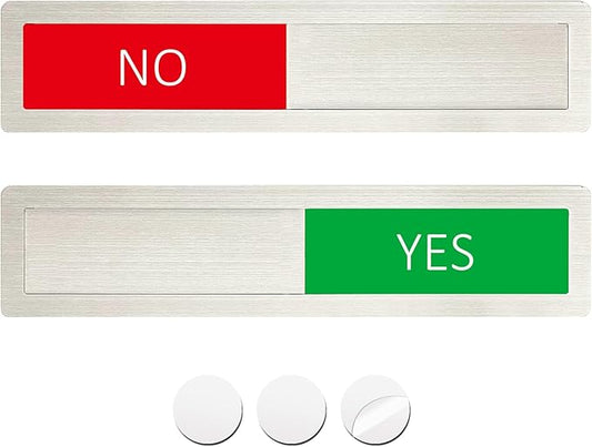 Yes/No Slider Sign,Slider Indicator Tells Whether Yes or No, Indicator for Mailboxes, Offices, Homes-7'' x 1.5'' - Stainless Steel,Silver