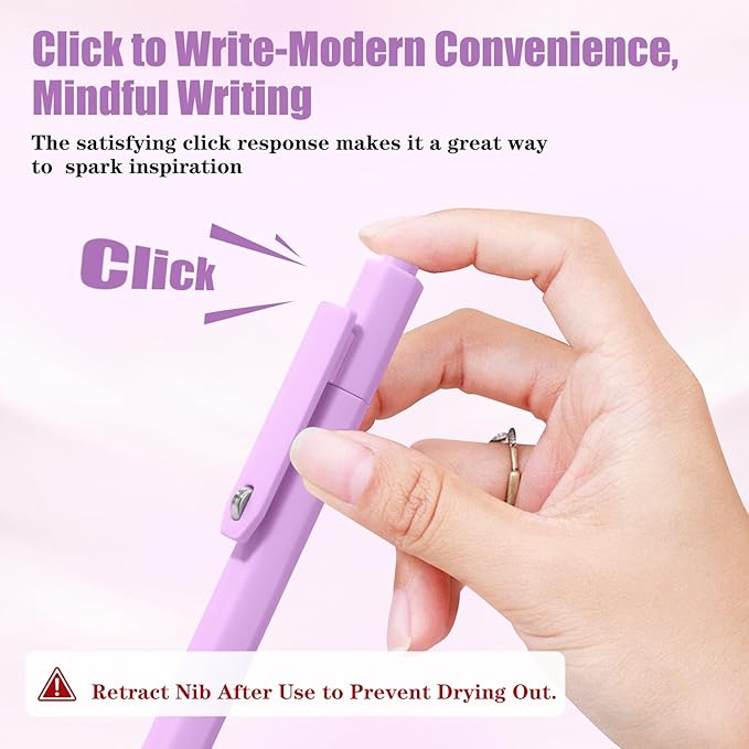 Piochoo Gel Pens, Quick Dry Black Gel Ink Pens Fine TIp, No Smudge, Smooth Writing Cute Aesthetic Pen for Women Nurses School Office Supplies
