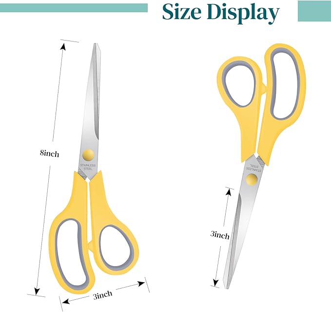 Xnluothsk 18 Packs 8" Sewing Craft Scissors Bulk,Multipurpose Heavy Duty Sharp Paper Scissors,Stainless Steel Shears for Home Office Student Teacher Supplies