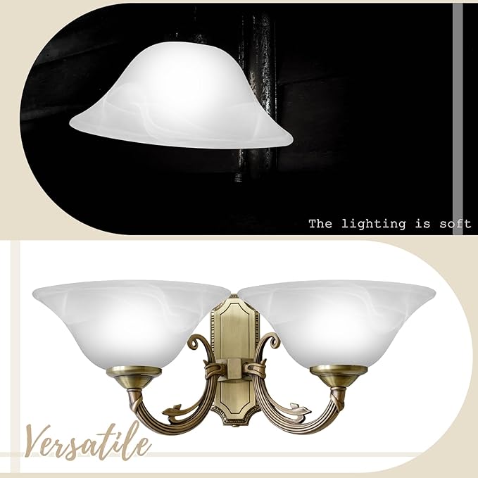 Huquary Lamp Glass Shades for Floor Lamp Elegant Cover Light Fixture Shade Light Fixture Replacement(9.5 x 4.2 x 1.63 Inch,Stylish White)