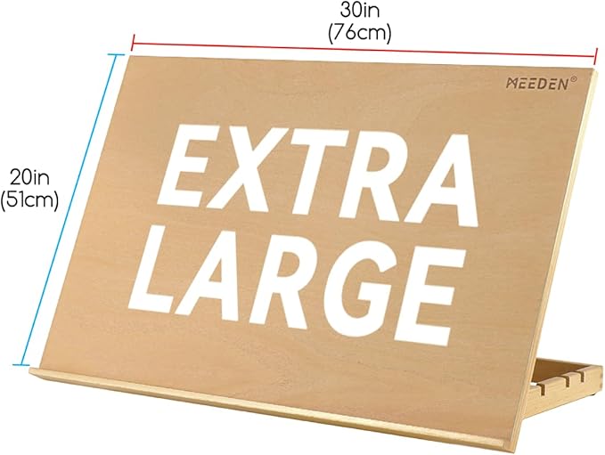 MEEDEN Extra Large(20"x 30") Wooden Tabletop Easel for Painting, 5-Position Adjustable Drawing & Sketching Board, Portable Beechwood Desktop Art Easel Stand for Adults, Artists, Beginners & Student