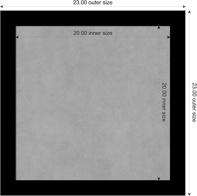 Amanti Art Black Framed Magnetic Board 23x23 Medium Vision Board for use with Magnets, 100% Metal Sheet to Display Items as Office Decor or for Home Organization in mudroom, Kitchen or Kids Room