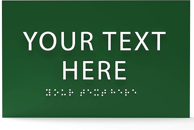 ADA CENTRAL SIGNS - 6" X4" Personalized Custom Sign- Tactile Graphics Grade 2 Braille Text | ADA Compliant Wall Mount Plastic Signs For Schools, Offices, Businesses, Apartments & Restaurants
