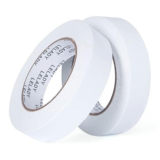 LELADY Double Sided Tape 1 Inch x 40 Yards- 2 Rolls Double-Sided Adhesive Sticky Tape, High Adhesive Double-Sided Tape, for Arts, Crafts, Office School Stationery Supplies