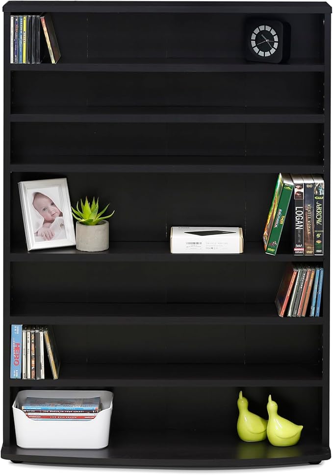 FURINNO JAYA 6-Tier Multimedia Storage Tower, Espresso