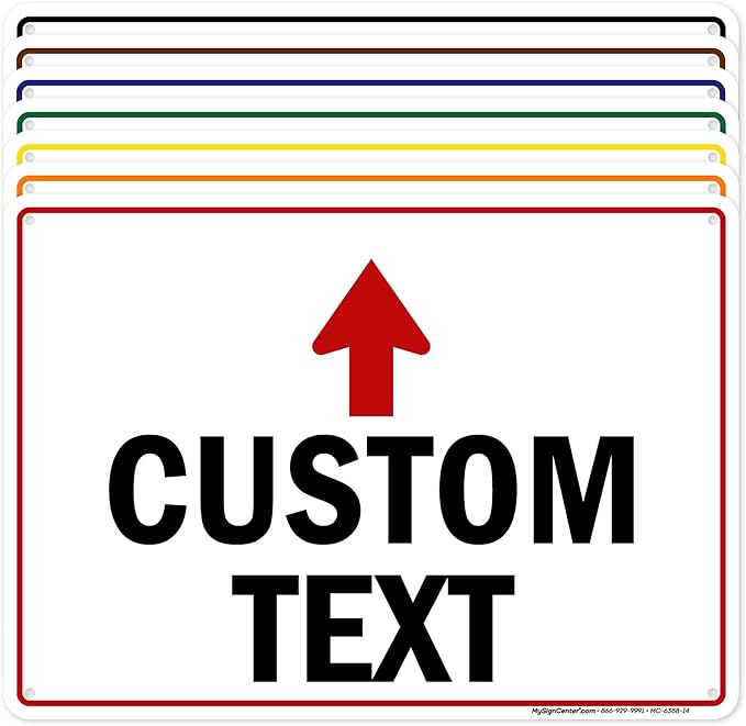Custom Arrow,Custom Directional Sign, Up Arrow,10x14 Inches, 55 mil thick HDPE (high density polyethylene), Made in USA by My Sign Center