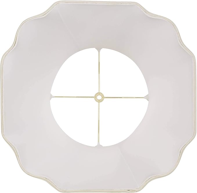 Creme Large Bell Cut Corner Lamp Shade 10" Top x 16" Bottom x 14" Slant x 13.5" High (Spider) Replacement with Harp and Finial - Springcrest